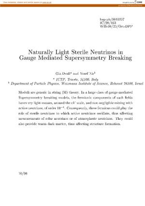 Naturally Light Sterile Neutrinos in Gauge Mediated Supersymmetry