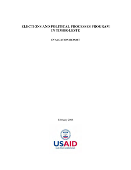 Elections and Political Processes Program in Timor-Leste