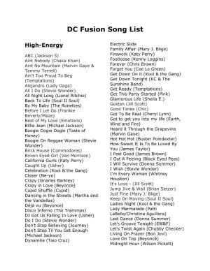 Dc Fusion Songlist 2012