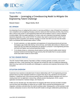 Topcoder — Leveraging a Crowdsourcing Model to Mitigate the Engineering Talent Challenge