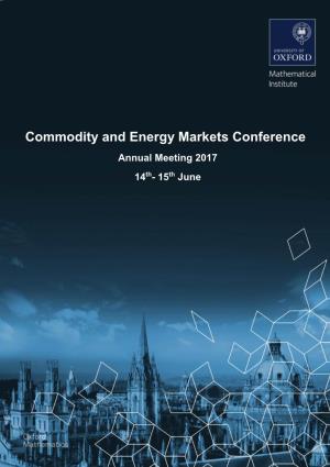 Commodity and Energy Markets Conference at Oxford University