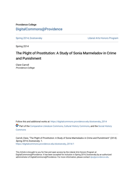 A Study of Sonia Marmeladov in Crime and Punishment