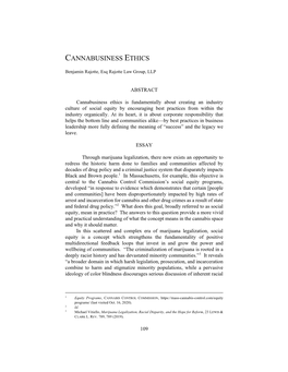 Cannabusiness Ethics