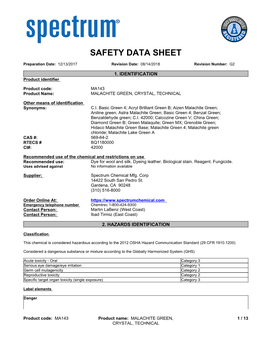 Safety Data Sheet