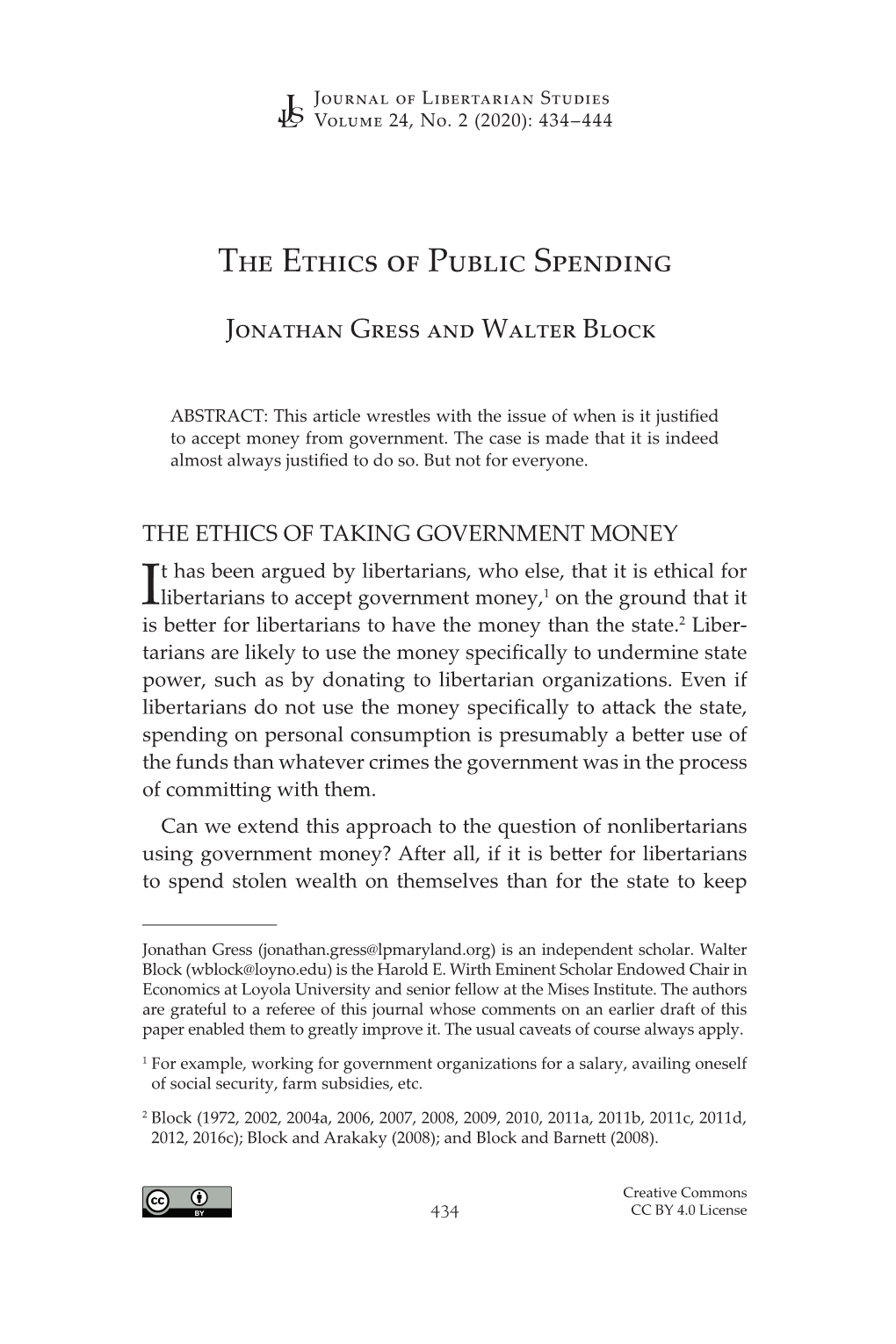 The Ethics of Public Spending