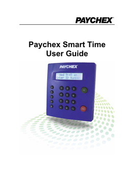 Paychex Smart Time User Guide