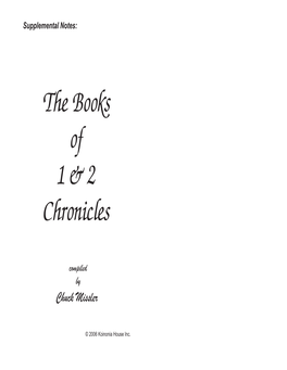 The Books of 1 & 2 Chronicles