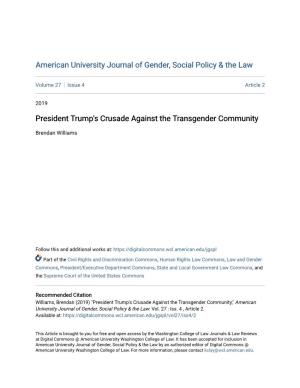 President Trump's Crusade Against the Transgender Community