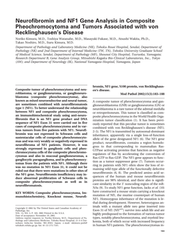 Neurofibromin and NF1 Gene Analysis in Composite