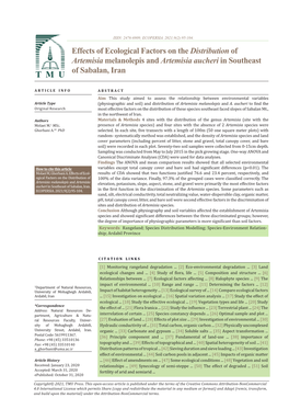 Effects of Ecological Factors on the Distribution of Artemisia Melanolepis and Artemisia Aucheri in Southeast of Sabalan, Iran