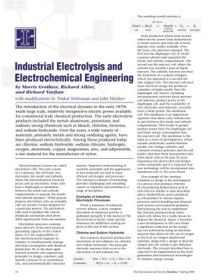 Industrial Electrolysis and Electrochemical Engineering and Robust Strength Over Wide Ranges Division in 2005 for This Advance