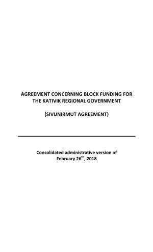 Agreement Concerning Block Funding for the Kativik Regional Government