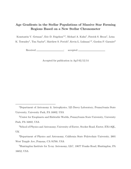 Age Gradients in the Stellar Populations of Massive Star Forming Regions Based on a New Stellar Chronometer