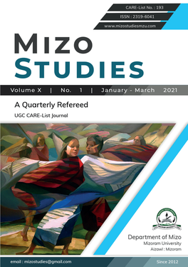 Mizo Studies January - March 2021 | 1 Mizo Studies January - March 2021 | I