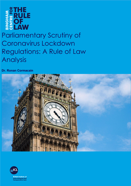 Parliamentary Scrutiny of Coronavirus Lockdown Regulations: a Rule of Law Analysis