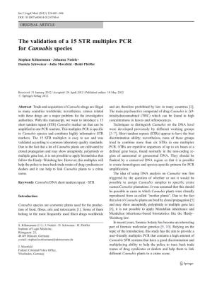 The Validation of a 15 STR Multiplex PCR for Cannabis Species