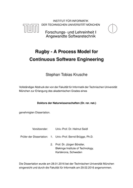 Rugby - a Process Model for Continuous Software Engineering