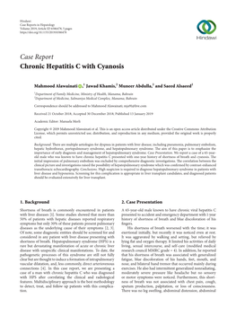 Case Report Chronic Hepatitis C with Cyanosis