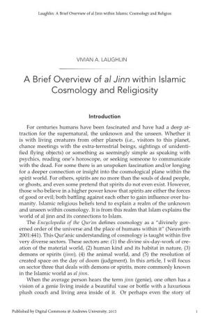 A Brief Overview of Al Jinn Within Islamic Cosmology and Religiosity