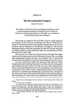 The Reconstruction Congress