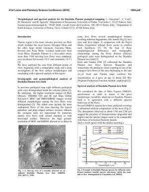 Morphological and Spectral Analysis for the Daedalia Planum Geological Mapping