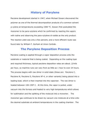 The Parylene Deposition Process