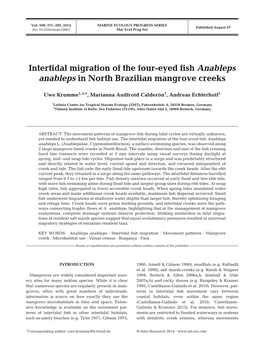Intertidal Migration of the Four-Eyed Fish Anableps Anableps in North Brazilian Mangrove Creeks