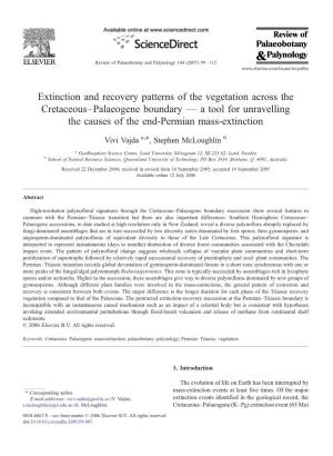 Extinction and Recovery Patterns of the Vegetation Across