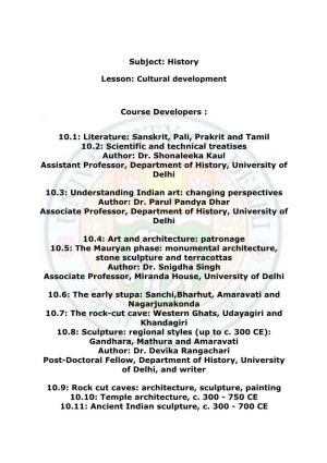 10.1: Literature: Sanskrit, Pali, Prakrit and Tamil 10.2: Scientific and Technical Treatises Author: Dr