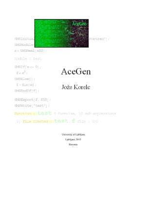 Acegen Contents 2 Acegen Code Generator