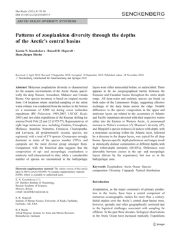 Patterns of Zooplankton Diversity Through the Depths of the Arctic's