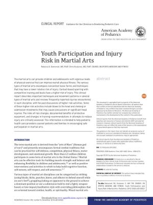Youth Participation and Injury Risk in Martial Arts Rebecca A