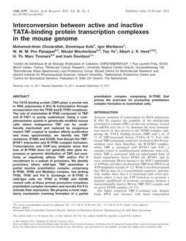 Interconversion Between Active and Inactive TATA-Binding Protein