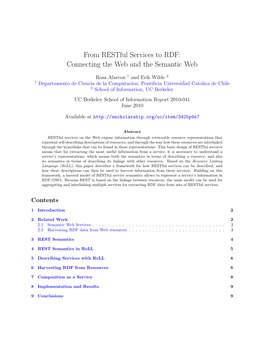 From Restful Services to RDF: Connecting the Web and the Semantic Web