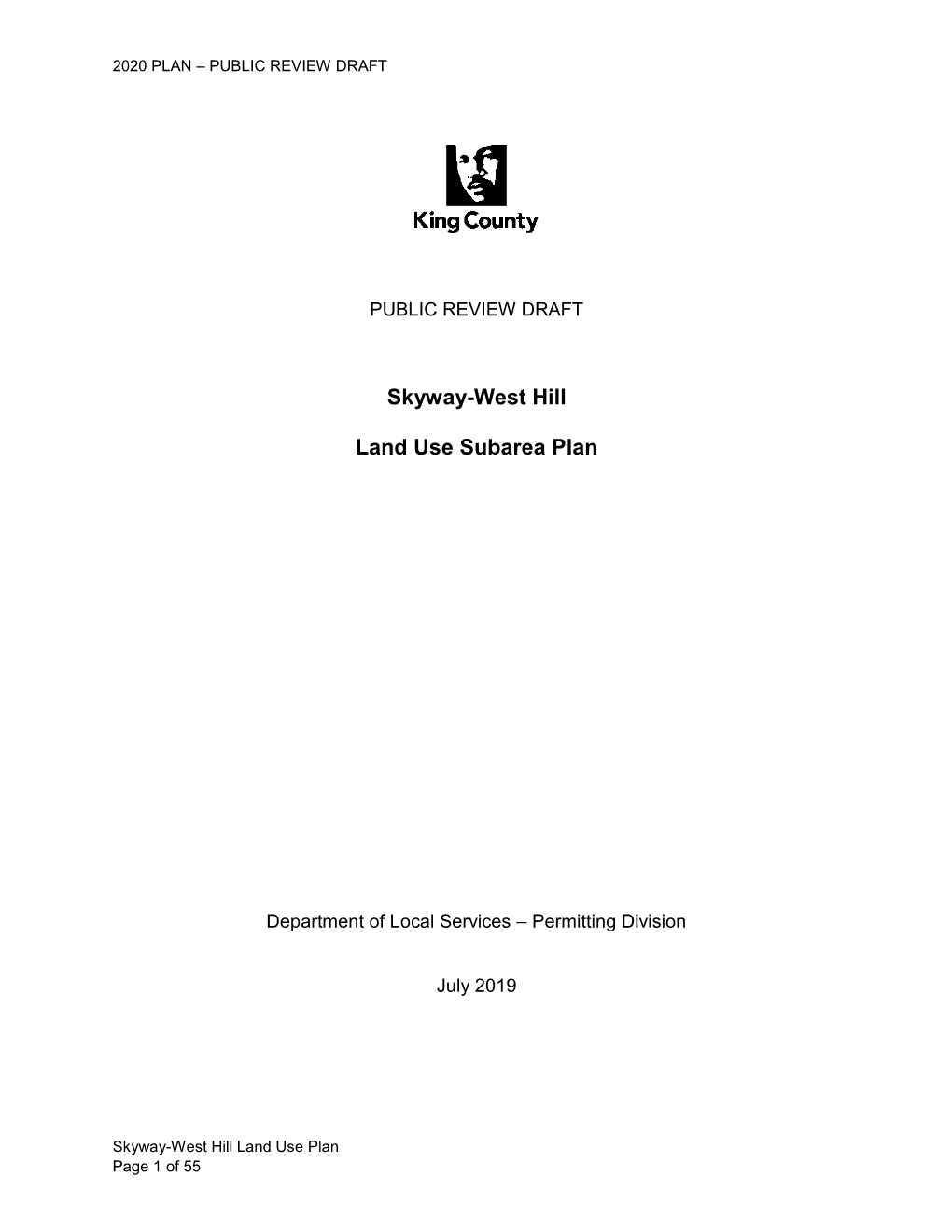 Skyway-West Hill Land Use Subarea Plan