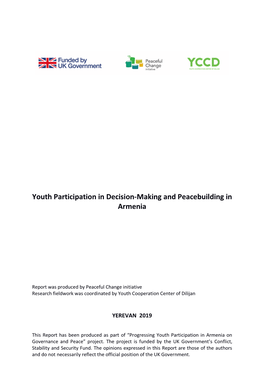 Youth Participation in Decision-Making and Peacebuilding in Armenia