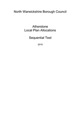 North Warwickshire Borough Council Atherstone Local Plan Allocations