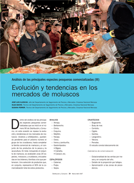 Análisis De Las Principales Especies Pesqueras Comercializadas (III) Evolución Y Tendencias En Los Mercados De Moluscos