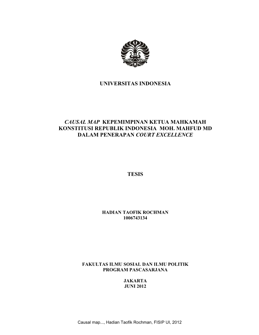 Universitas Indonesia Causal Map Kepemimpinan Ketua