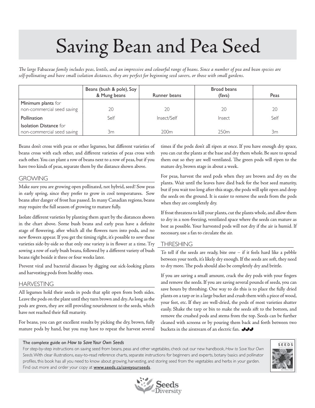 Saving Pea & Bean Seeds