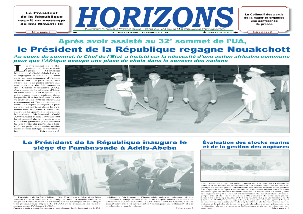 Le Président De La République Regagne Nouakchott Le Président