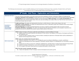 8Th Grade Georgia Studies Frameworks for the Georgia Standards of Excellence in Social Studies
