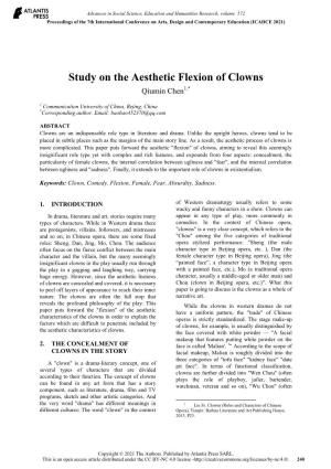 Study on the Aesthetic Flexion of Clowns Qiumin Chen1,*