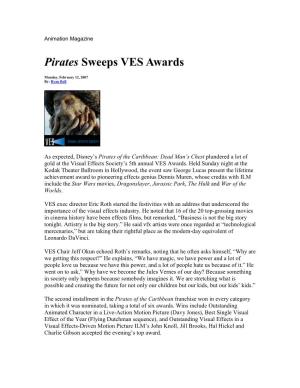 Pirates Sweeps VES Awards