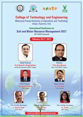 Soil and Water Resource Management-2021 (IDP- NAHEP Sponsored)