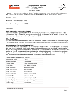 Guided Pathways Meeting Page 1 Guided