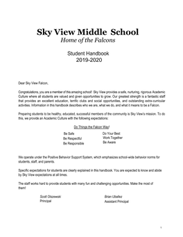 Sky View Middle School Home of the Falcons