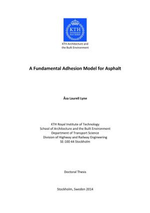 A Fundamental Adhesion Model for Asphalt