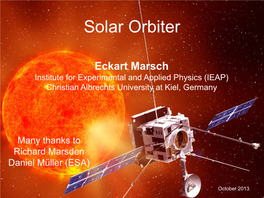 SOLAR ORBITER Solar Orbiter