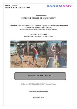 Commune Rurale De Marofarihy Rapport De Fin